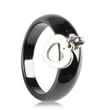 Load image into Gallery viewer, New Arrival Personality Lovely Heart Anel Female Ring Women Wedding Steel Ceramic Engagement Jewelry Size 6 7 8 9