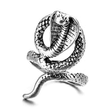 Load image into Gallery viewer, Retro Punk Snake Ring for Men Women Exaggerated Antique Siver Color Opening Adjustable Rings Anillo Hombre Bijoux