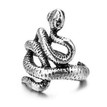 Load image into Gallery viewer, Retro Punk Snake Ring for Men Women Exaggerated Antique Siver Color Opening Adjustable Rings Anillo Hombre Bijoux