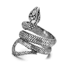 Load image into Gallery viewer, Retro Punk Snake Ring for Men Women Exaggerated Antique Siver Color Opening Adjustable Rings Anillo Hombre Bijoux