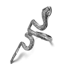Load image into Gallery viewer, Retro Punk Snake Ring for Men Women Exaggerated Antique Siver Color Opening Adjustable Rings Anillo Hombre Bijoux