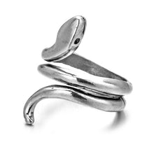 Load image into Gallery viewer, Retro Punk Snake Ring for Men Women Exaggerated Antique Siver Color Opening Adjustable Rings Anillo Hombre Bijoux