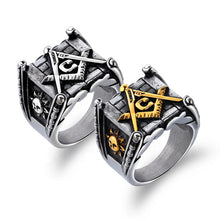 Load image into Gallery viewer, Unique jewelry ring 316 titanium steel customized religious masonic rings for man
