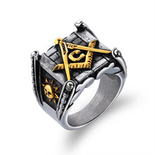 Load image into Gallery viewer, Unique jewelry ring 316 titanium steel customized religious masonic rings for man
