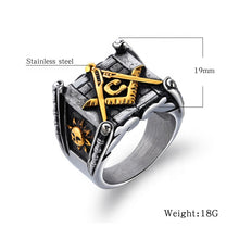 Load image into Gallery viewer, Unique jewelry ring 316 titanium steel customized religious masonic rings for man
