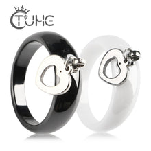 Load image into Gallery viewer, New Arrival Personality Lovely Heart Anel Female Ring Women Wedding Steel Ceramic Engagement Jewelry Size 6 7 8 9

