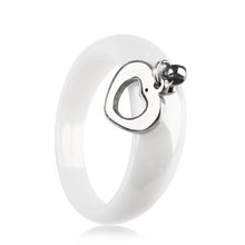 Load image into Gallery viewer, New Arrival Personality Lovely Heart Anel Female Ring Women Wedding Steel Ceramic Engagement Jewelry Size 6 7 8 9
