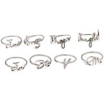 Load image into Gallery viewer, Kpop Bangtan Boys Name Logo Ring Silver color JHOPE V JIMIN JUNG KOOK RM JIN SUGA  Jewelry
