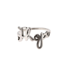Load image into Gallery viewer, Kpop Bangtan Boys Name Logo Ring Silver color JHOPE V JIMIN JUNG KOOK RM JIN SUGA  Jewelry
