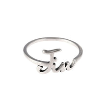 Load image into Gallery viewer, Kpop Bangtan Boys Name Logo Ring Silver color JHOPE V JIMIN JUNG KOOK RM JIN SUGA  Jewelry
