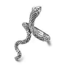 Load image into Gallery viewer, Retro Punk Snake Ring for Men Women Exaggerated Antique Siver Color Opening Adjustable Rings Anillo Hombre Bijoux
