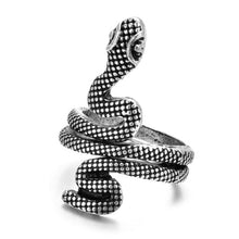 Load image into Gallery viewer, Retro Punk Snake Ring for Men Women Exaggerated Antique Siver Color Opening Adjustable Rings Anillo Hombre Bijoux
