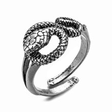 Load image into Gallery viewer, Retro Punk Snake Ring for Men Women Exaggerated Antique Siver Color Opening Adjustable Rings Anillo Hombre Bijoux
