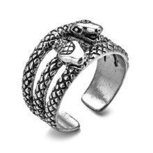 Load image into Gallery viewer, Retro Punk Snake Ring for Men Women Exaggerated Antique Siver Color Opening Adjustable Rings Anillo Hombre Bijoux

