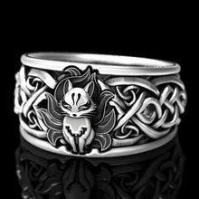 Load image into Gallery viewer, Huitan Viking Nordic Mythology Giant Wolf Men Ring Defense Totem Wolf Fashion Hip Hop Rock Unisex Finger Ring Punk Gift
